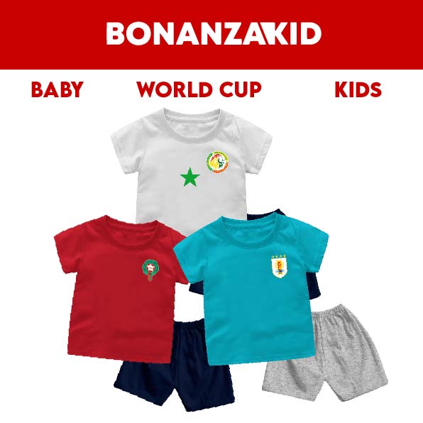 Setelan Bayi &amp; Anak World Cup Special MAROCCO SENEGAL URUGUAY Usia 6 Bulan-8 Tahun Bahan Katun Premium