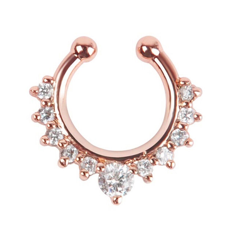 【COD Tangding】1PC Fake Septum Clicker Nose Ring Non Piercing Hanger Clip On Jewelry