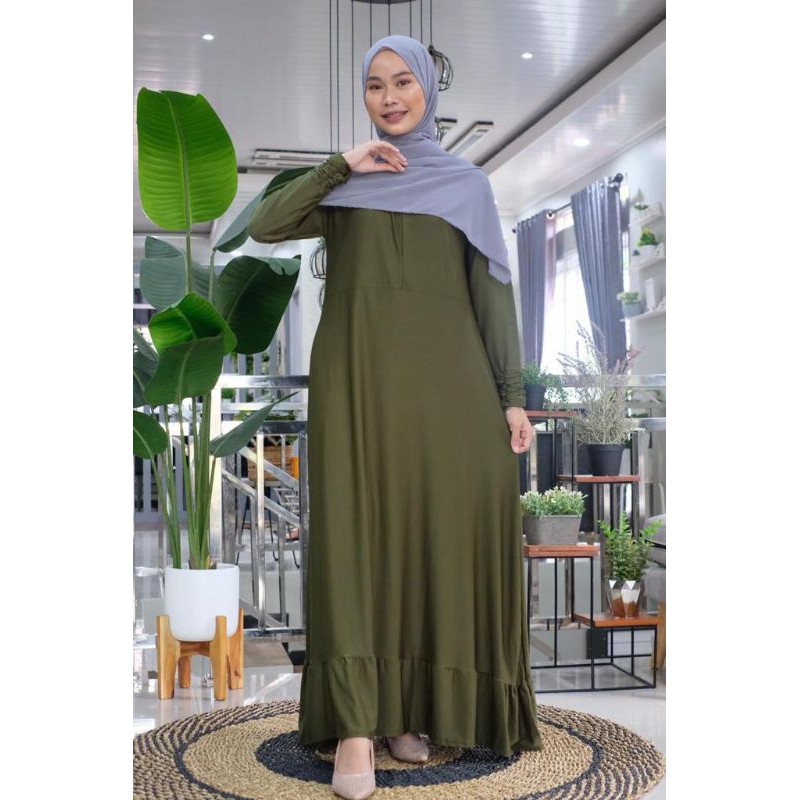 Gamis jersey polos / gamis harian adem