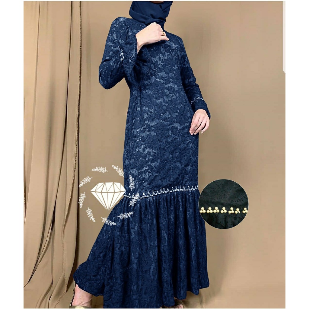 5 UKURAN M L XL XXL 3XL MAXY NURHALIZA DUYUNG FASHION PAKAIAN WANITA DRESS GAMIS MAXI BRUKAT PART 1 MS ADA VIDEO REAL