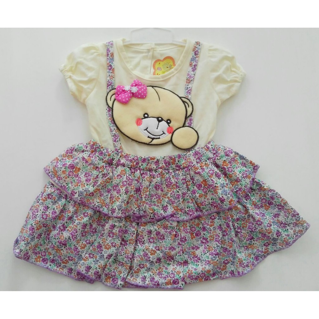 dress baju bayi LALA BEAR (3-12bln)