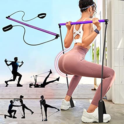 [BISA COD] Portable Pilates Studio Tali Yoga Resistance Band Untuk Olahraga Senam Elastis