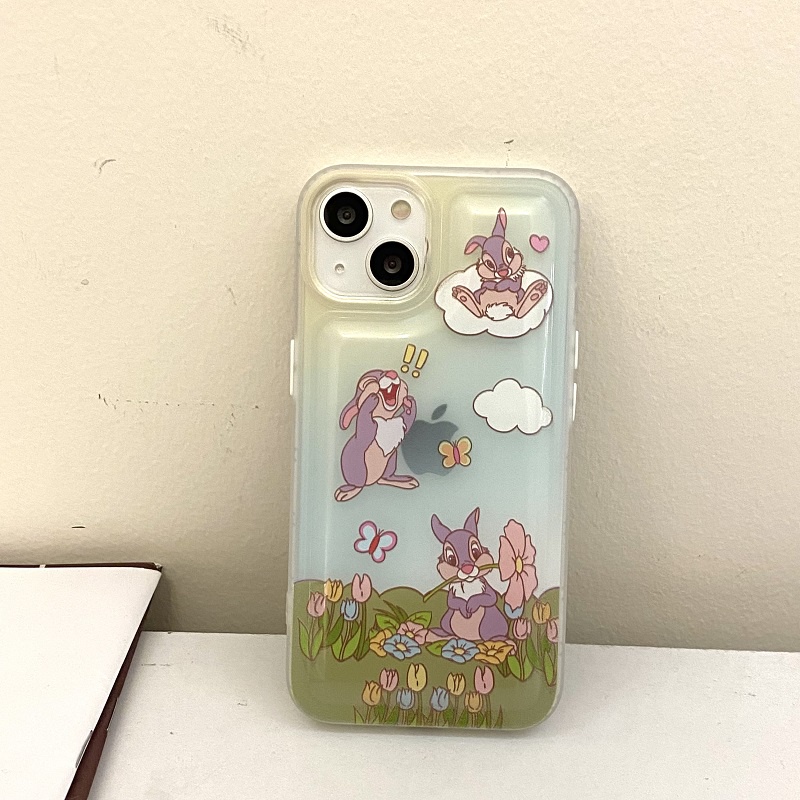 Casing Soft Case Silikon Motif Kelinci Kartun Untuk iPhone 13 / Pro / max / 11 / 12 / XR / xsmax / x