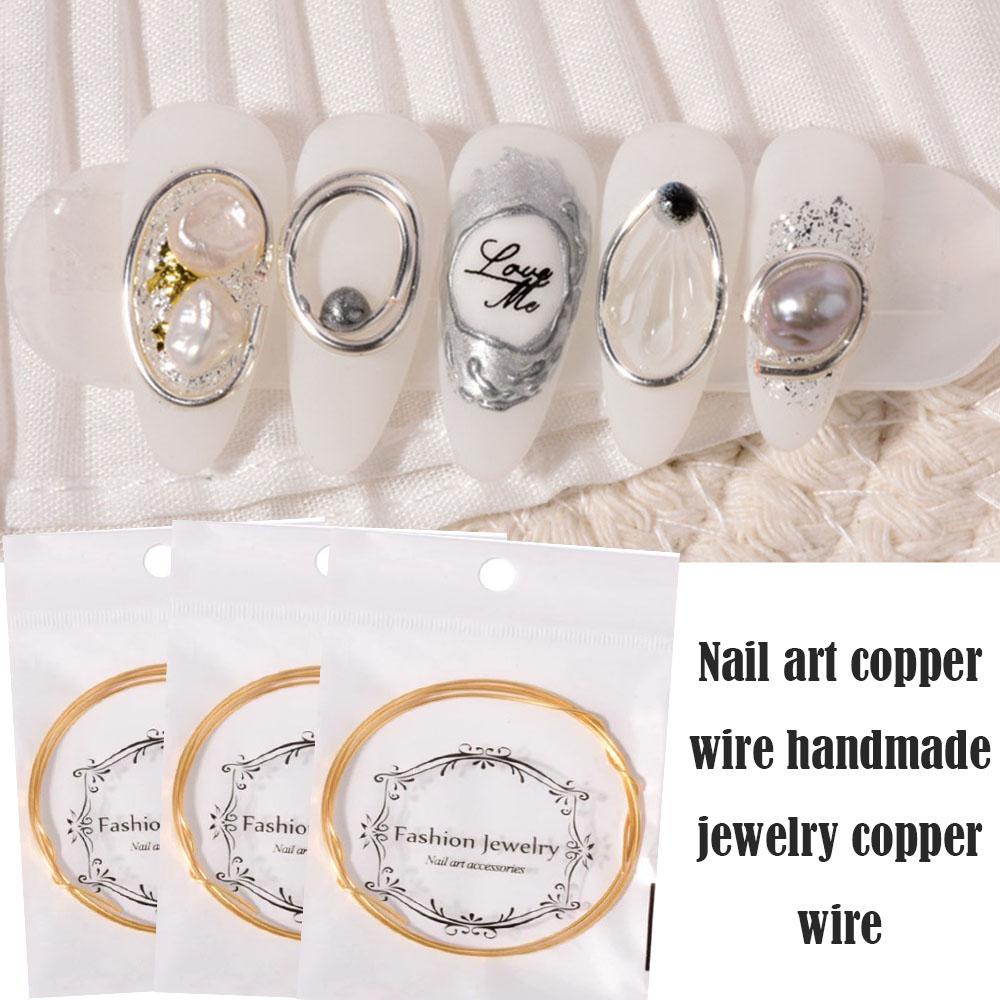 AUGUSTINA Kawat Tembaga Agustina Perhiasan Charms Perak Rose Gold Antioksidan Tebal Copper Wire Nail Art Dekorasi