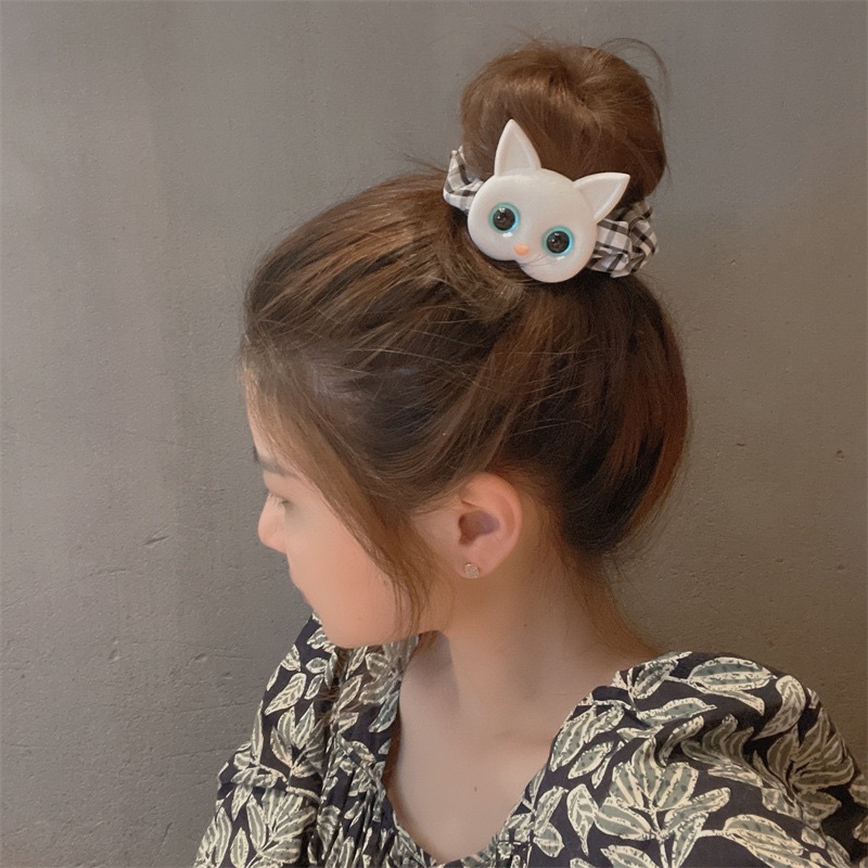 DELUNASHOP_Acc Ikat Rambut kucing Cat Pendant Scrunchie Kunciran