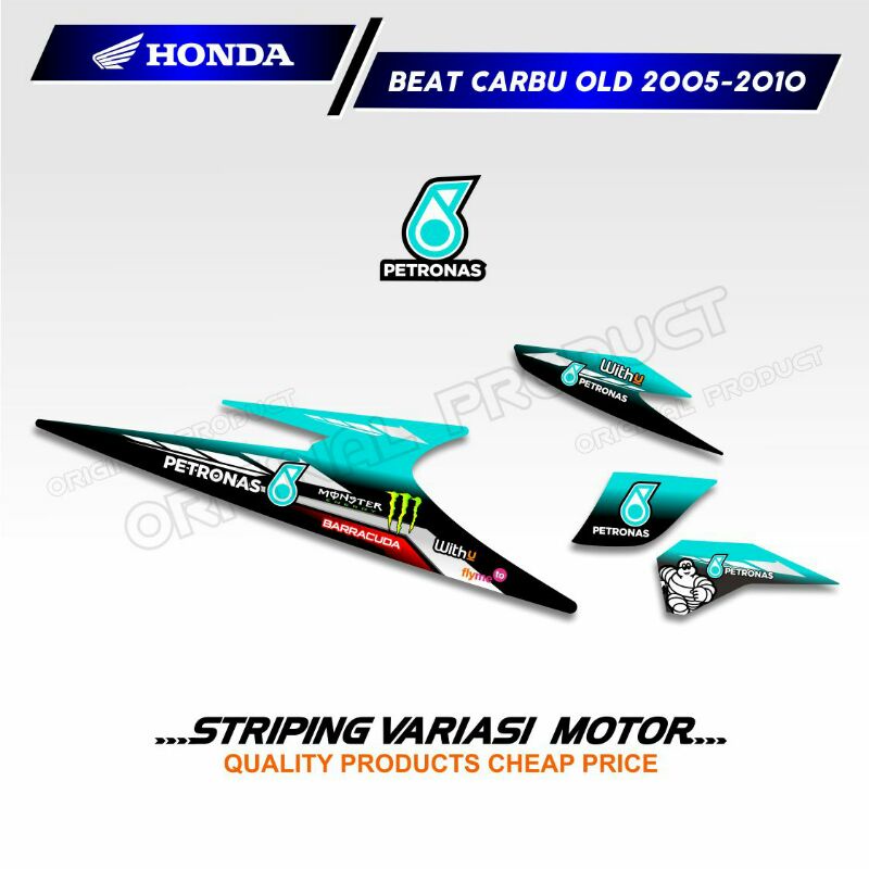 Striping variasi sticker stiker BEAT KARBU LAMA 2005-2010 lis PETRONAS