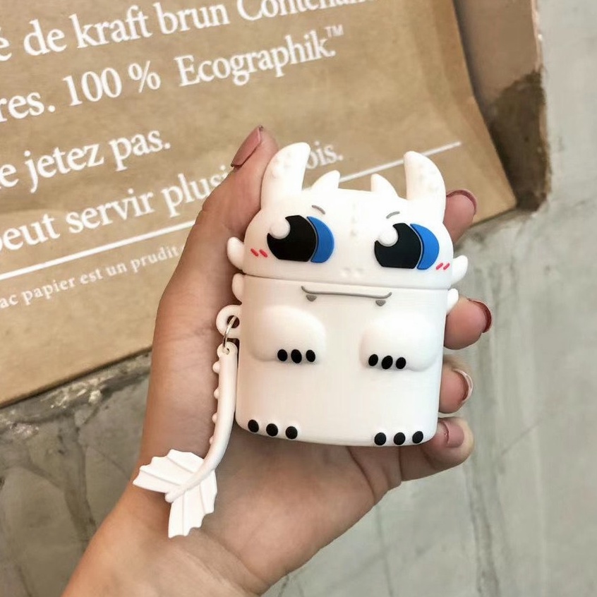 (COD)3D Lucu AirPods pro4 Case Pro 4 Inpods Pro4 Mini 4 Kartun Silicone Pelindung Kasus Inpod Mini 4-White evil