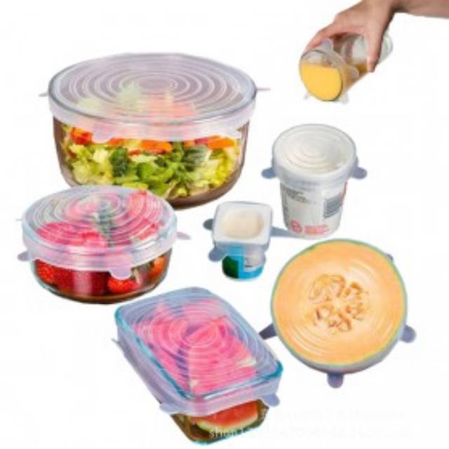 Penutup Panci Mangkuk Gelas Silicone Lid 6 PCS - HWH238