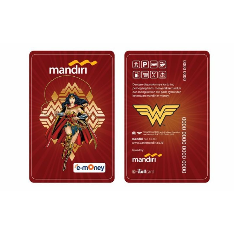 Mandiri eMoney DC Heroes - Wonder Woman /Wonderwoman Exclusive ORI /Like eTOLL Tapcash Flazz or Brizzi