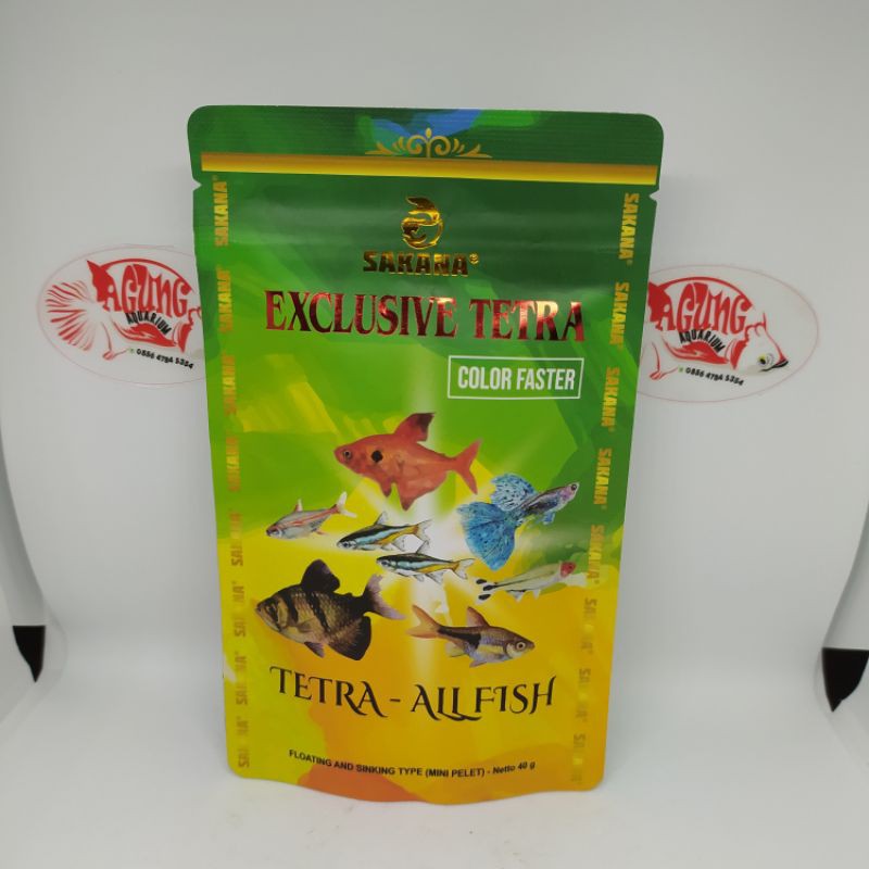 Pakan Ikan Pelet Sakana Exclusive TETRA Multicolor 40gr Cupang Guppy Baby Channa