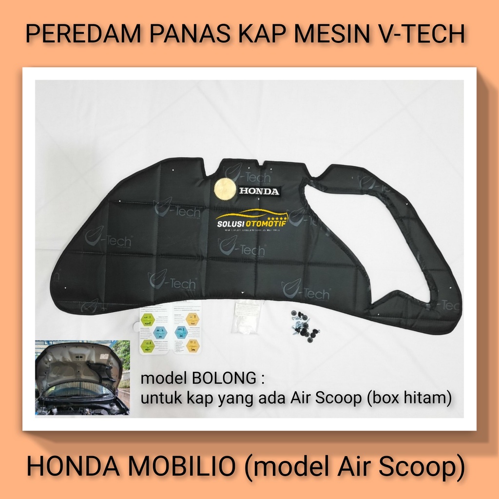 HONDA MOBILIO 2014- 2023+Peredam Pelindung Panas Kap Mesin Aksesoris Variasi Mobil VTECH Original + Klip
