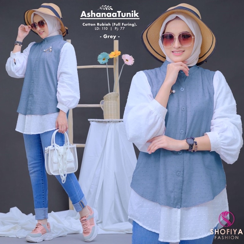 ashana tunik dress wanita bye shofiya murah meriah baju wanita