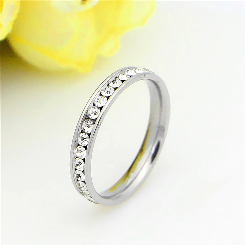 Cincin Titanium Mini Korea Wanita Anti Karat Diamond Import CK017