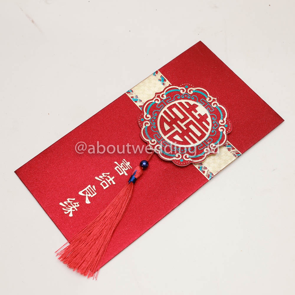

Angpao tassel isi 2 xuang xi wedding suangsi double happiness love B