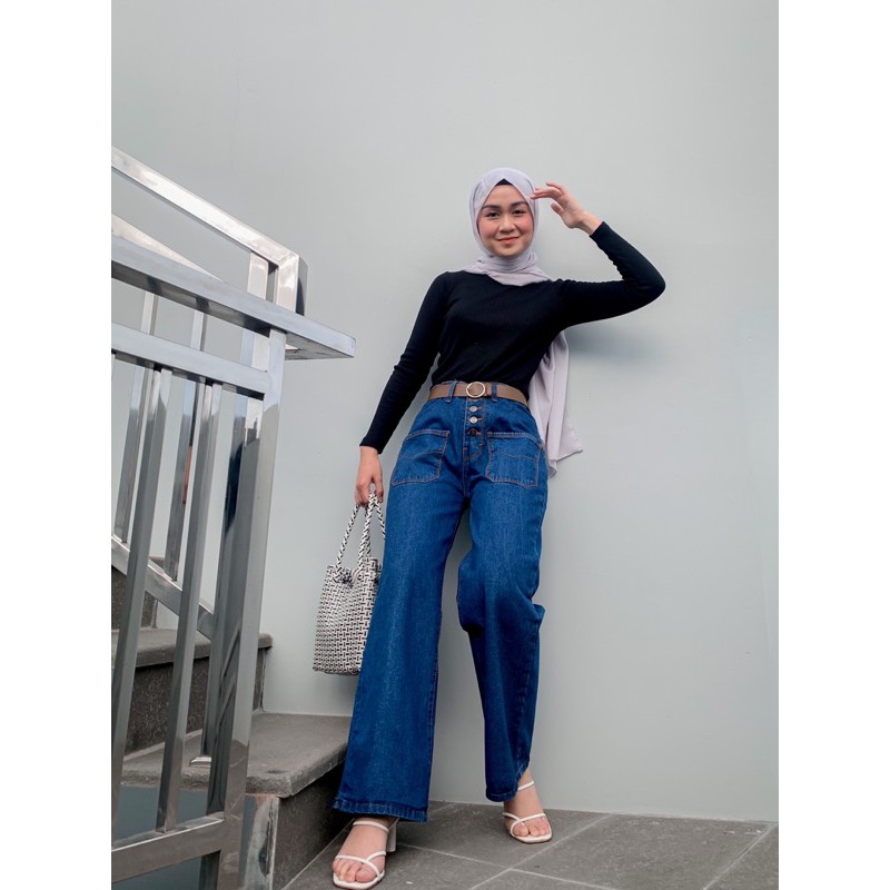 KULOT JEANS KANCING NIKITA JEANS TEBAL