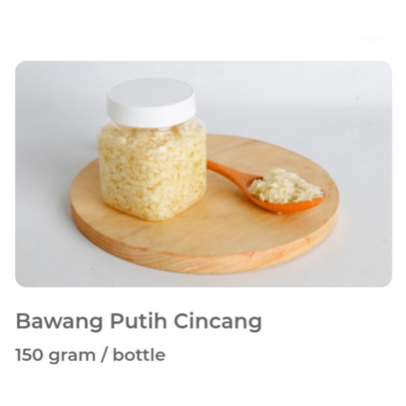 

Bawang putih cincang baceman bawang merah dan bawang Bombay 150gr
