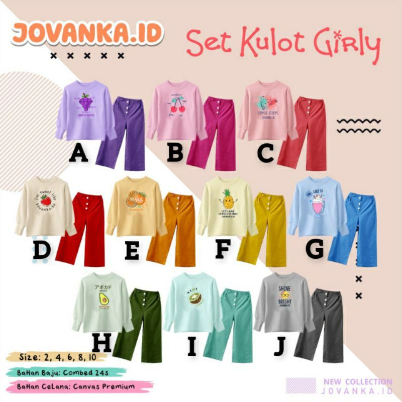❗READY❗ Jovanka kulot / set girly jovanka/ setelan kulot/ setelan jovanka