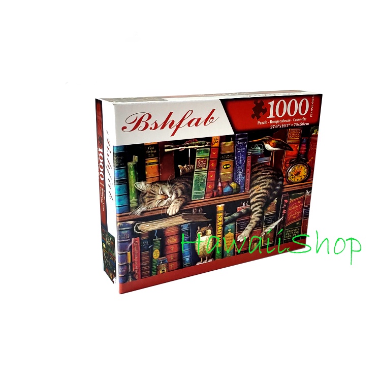 Puzzle Jigsaw 1000 pcs Uk.70 x 50cm - Cat Library