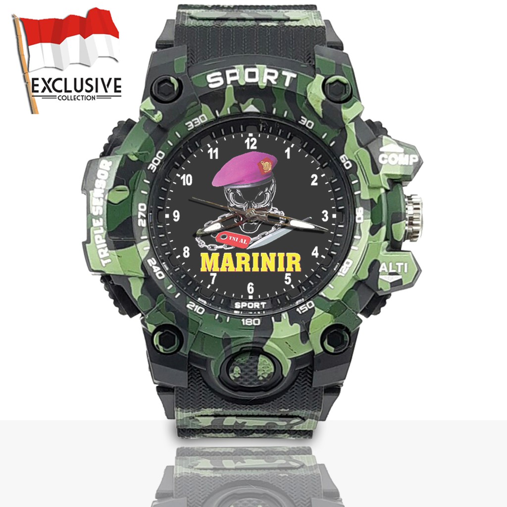 (Exclusive) Jam Tangan MARINIR - TNI Loreng Army | Motif 1