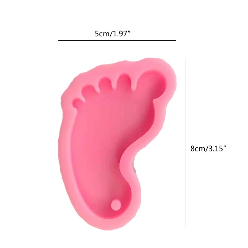 SIY  Baby Footprint Keychain Mold  DIY Footmark Keychain Silicone Resin Casting Molds