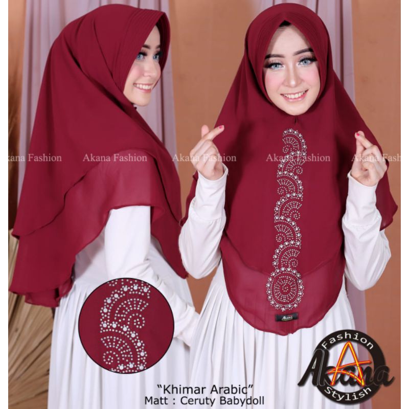 khimar henna/khimar 2 layer/khimar payet press