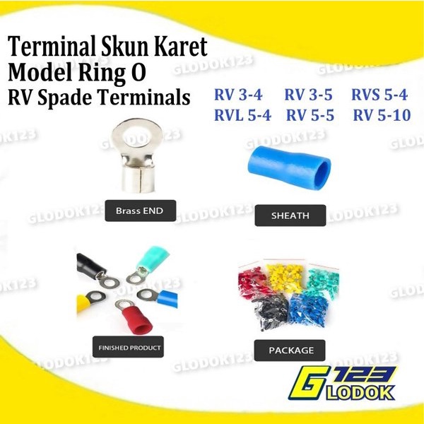 Terminal Kabel Sekun Cable Lug Skun Ring O Isolasi Insulated RV3 RV5