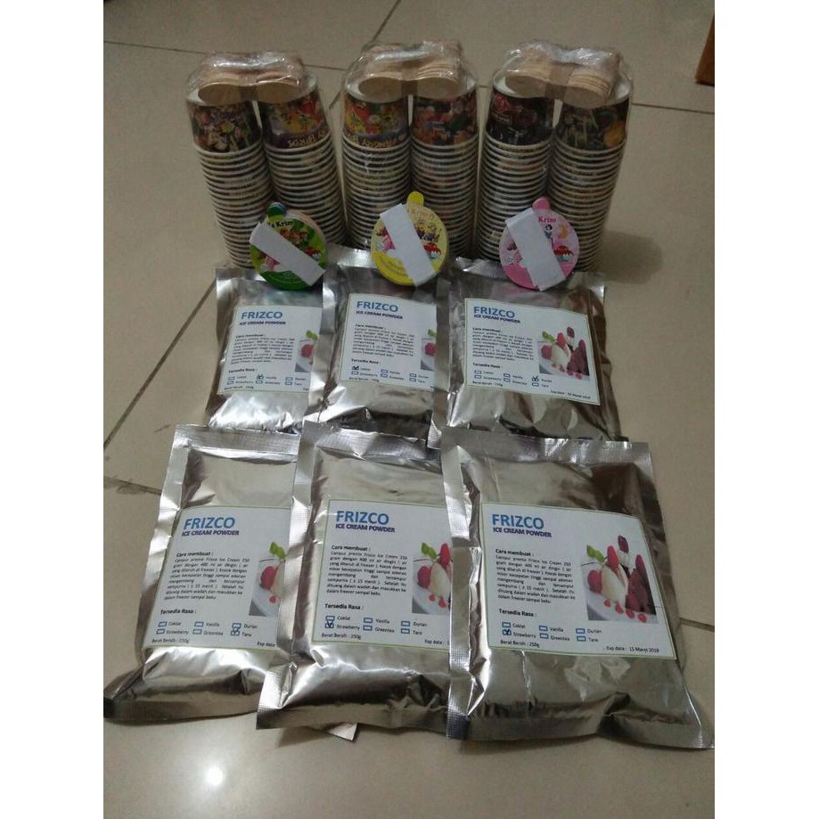 

paket ice cream 250 gr frizco - durian