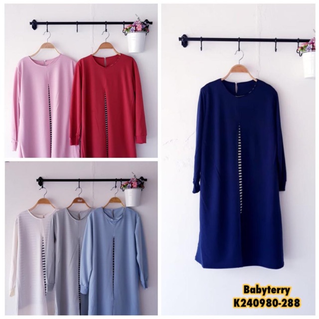 Tunik Babyterry kombinasi babyterry salur