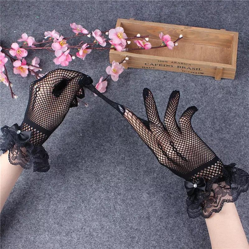 Sarung tangan pengantin model jaring wedding gloves fishnet