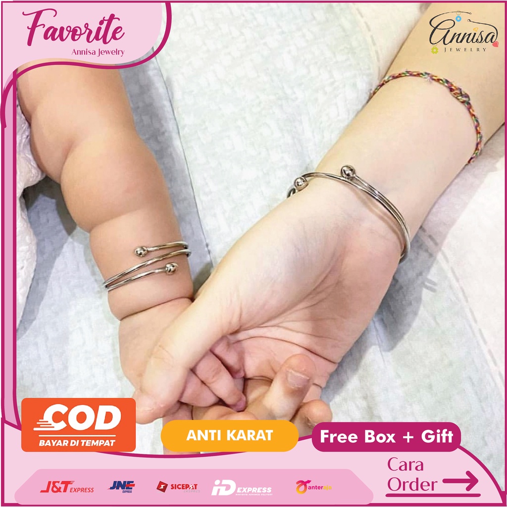 1 Set Gelang Mondial Couple Ibu dan anak stainless steell