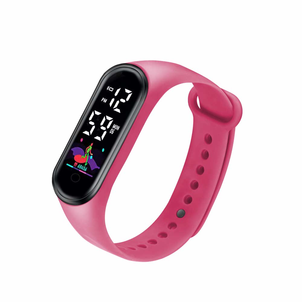 LED Watch [ Pink ] Touch Screen Water Resistant - Jam Tangan Digital Pria &amp; Wanita Strap Rubber LED_8068