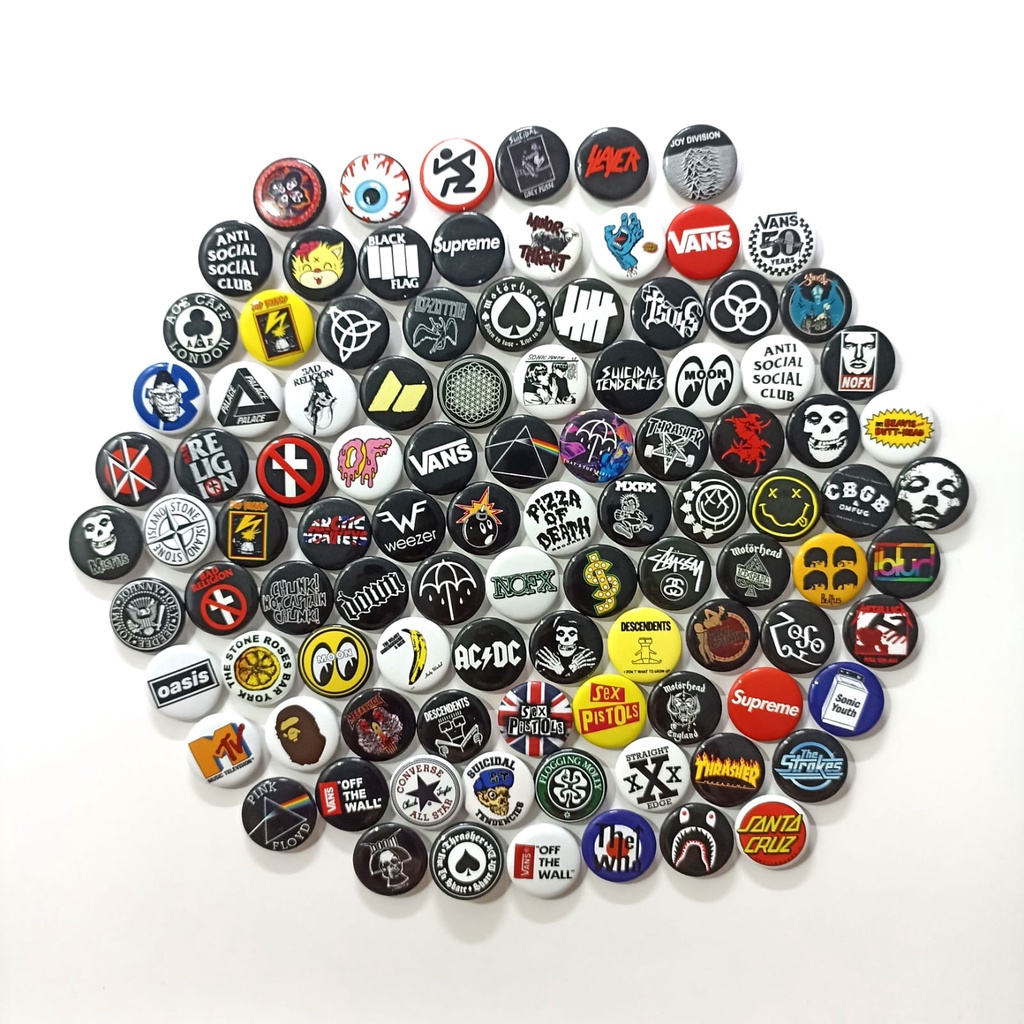 Pin Band Bros Lucu Pin Button Peniti Bulat Mini Baju Band Punk High Quality Termurah Keren Pin Brand Pin Music