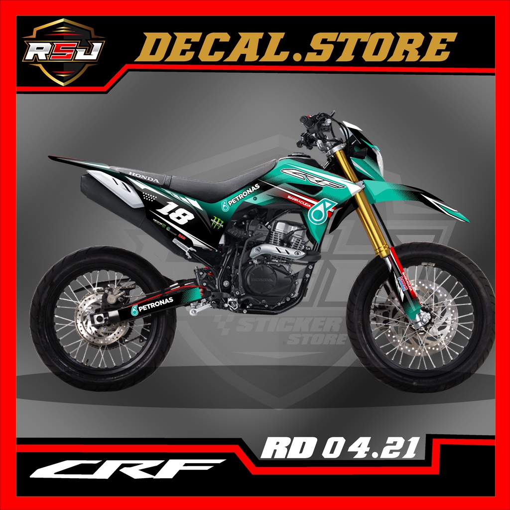 Decal Sticker MOTOR CROSS HONDA CRF150L - Fullbody New desain PETRONAS terkeren , code R.04