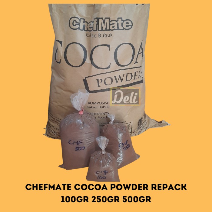 

Chefmate Coklat Bubuk Cocoa Powder Kakao Bubuk Repack Timbangan (100gr, 250gr, 500gr)