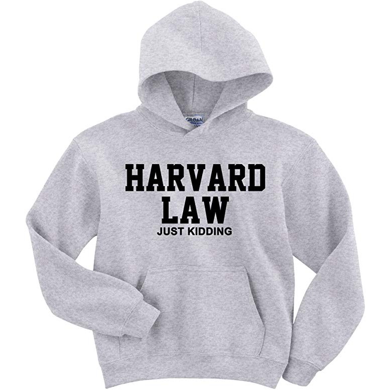 Premium Hoodie Jacket Harvard Law Hoodie Just Kidding misty Harvard Funny