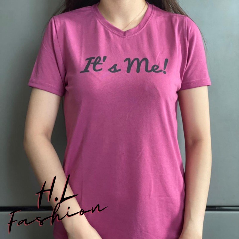 Kaos wanita leher V tangan model “it’s me”