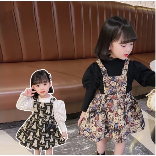 Dress tutu dress lengan panjang anak perempuan KUCING HAMIETS BIG