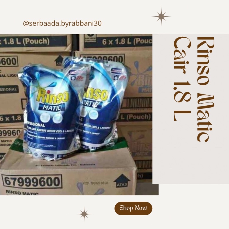 Rinso Matic Cair Detergent 1.8 liter