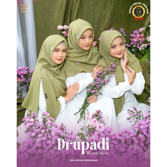 Hijab Segiempat instan Drupadi by Puan