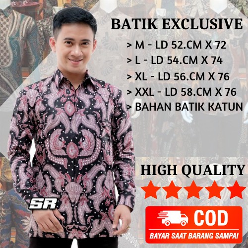 Kemeja Batik Pria Lengan Panjang Original batik Putramahkota Lengan Panjang Reguler M L XL XXL