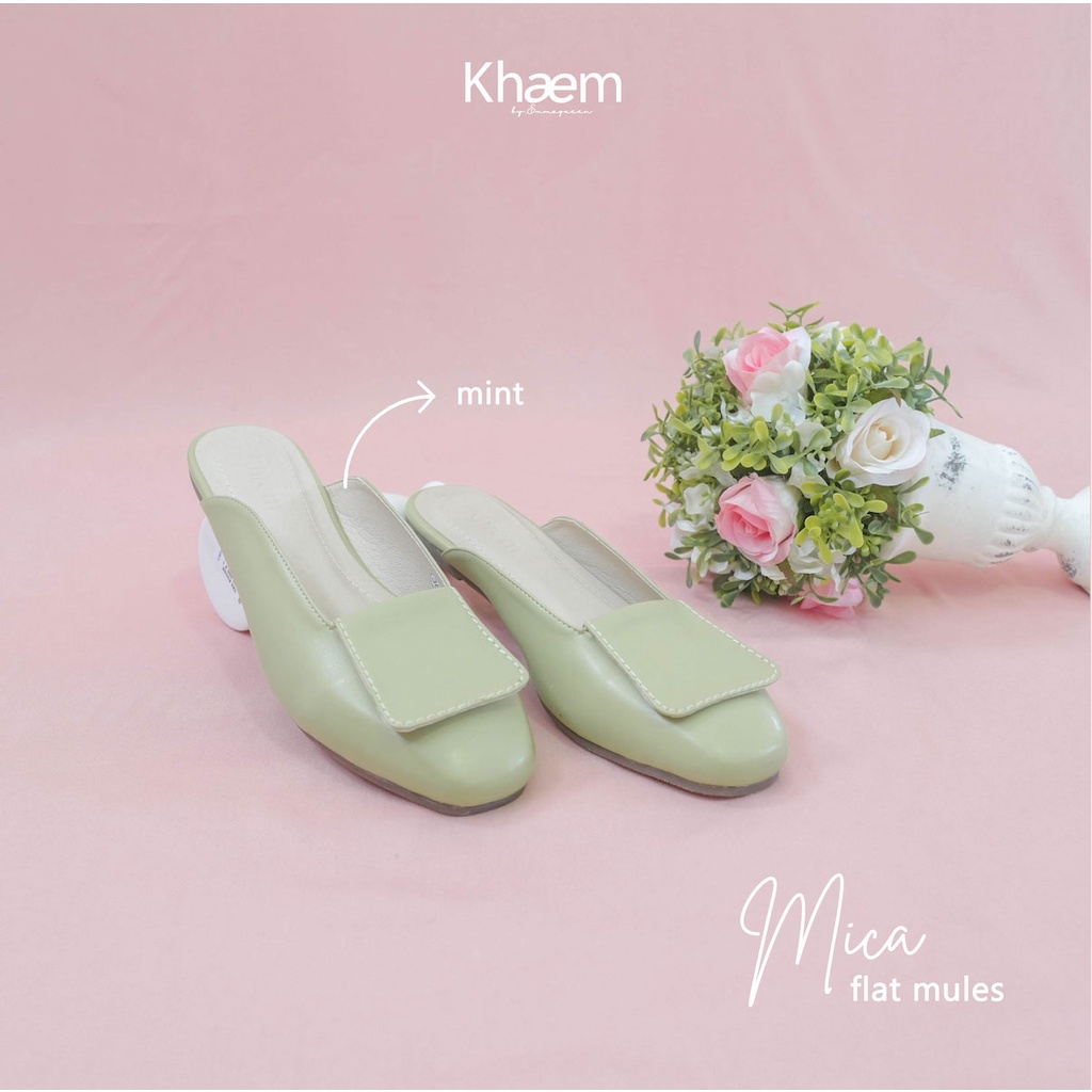 Mica Flats Mules by Khaem x EmmaQueen-Mint