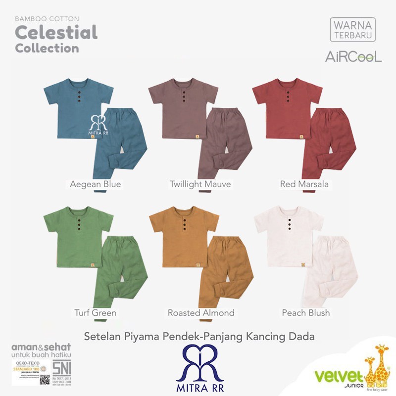 [TERBARU] Velvet Junior Bamboo Celestial Collection Earth Color Setelan Baju Oblong Pendek Celana Panjang Polos Baju Anak Unisex EARTH COLOR