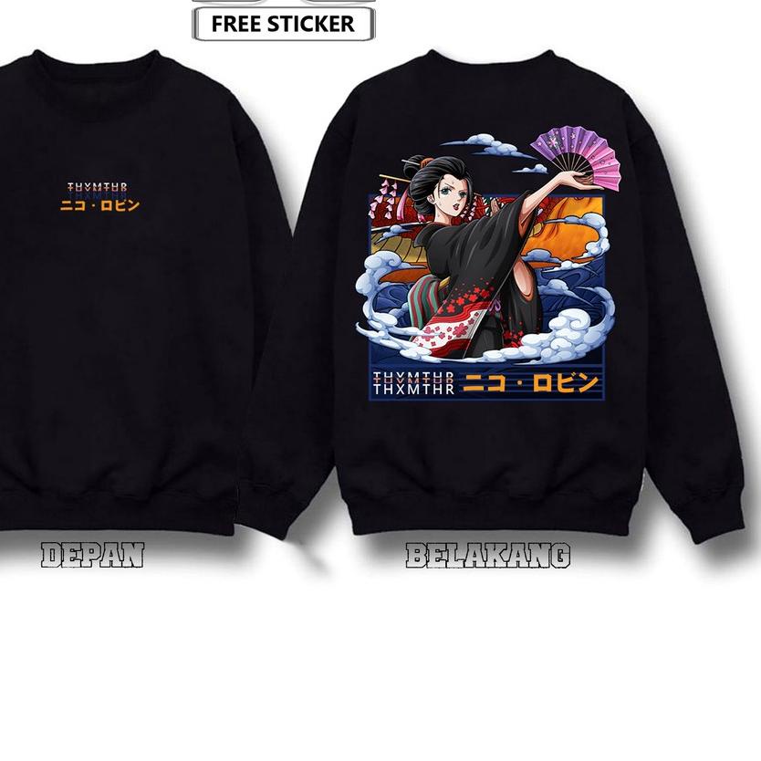 SWEATER CREWNECK NICO ROBIN ONE PIECE ANIME MANGA ニコ・ロビン NIKO ROBIN NAMI RORONOA ZORO FRANKY BOA SC