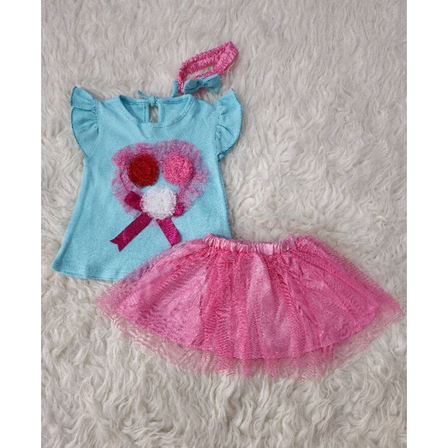 sofiebabyshop set atasan tutu + bandana