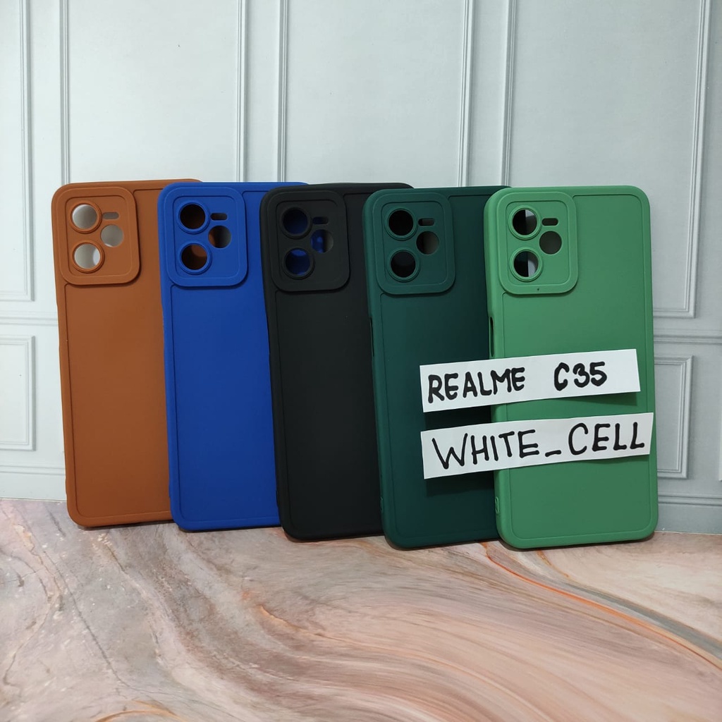 SoftCase ProCamera Silicon Matte Case Realme Narzo 50A Prime C30 C30s C31 C35 Full Cover White_Cell