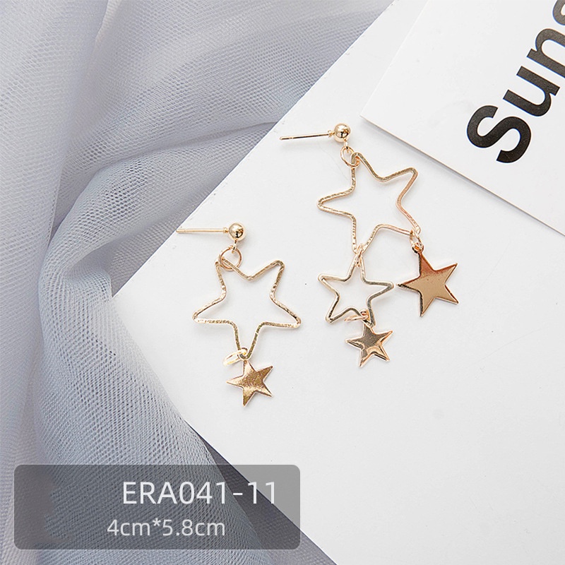 Candy Jewelry Fashion Geometric Drop Earrings Rhinestone Moon Star Heart Pearl Hoop Earring for Women Mermaid Tail Ear Studs Gold Color