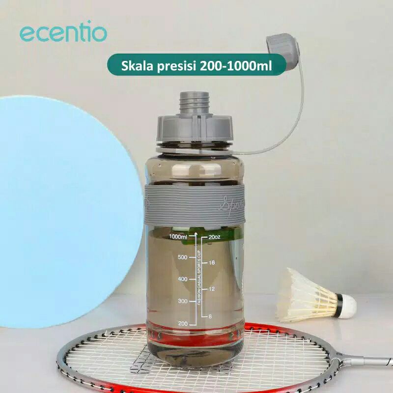 ECENTIO WATER BOTTLE BOTOL MINUM SPORTY TALI 1000ML