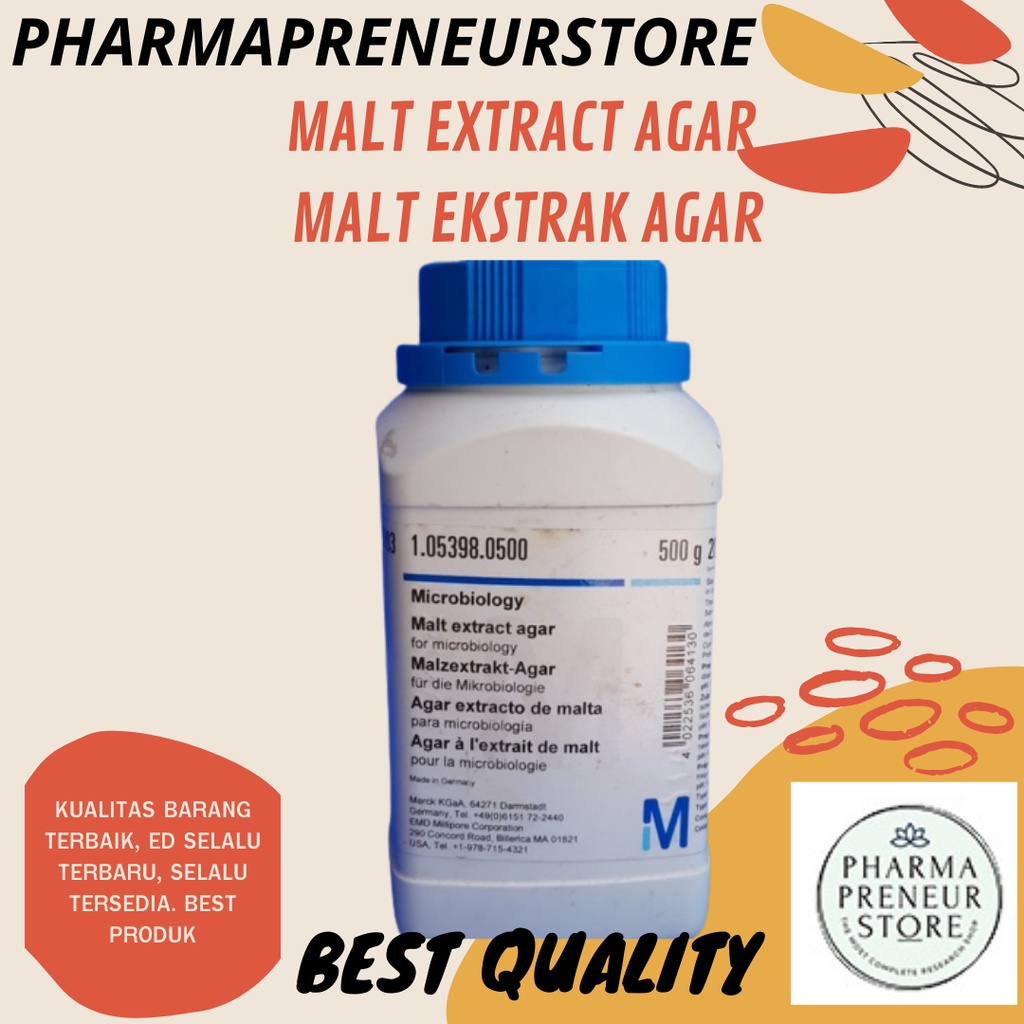 MALT EXTRACT AGAR / MALT EKSTRAK AGAR PRO ANALISA 1 GRAM KEMASAN MERCK BEST QUALITY