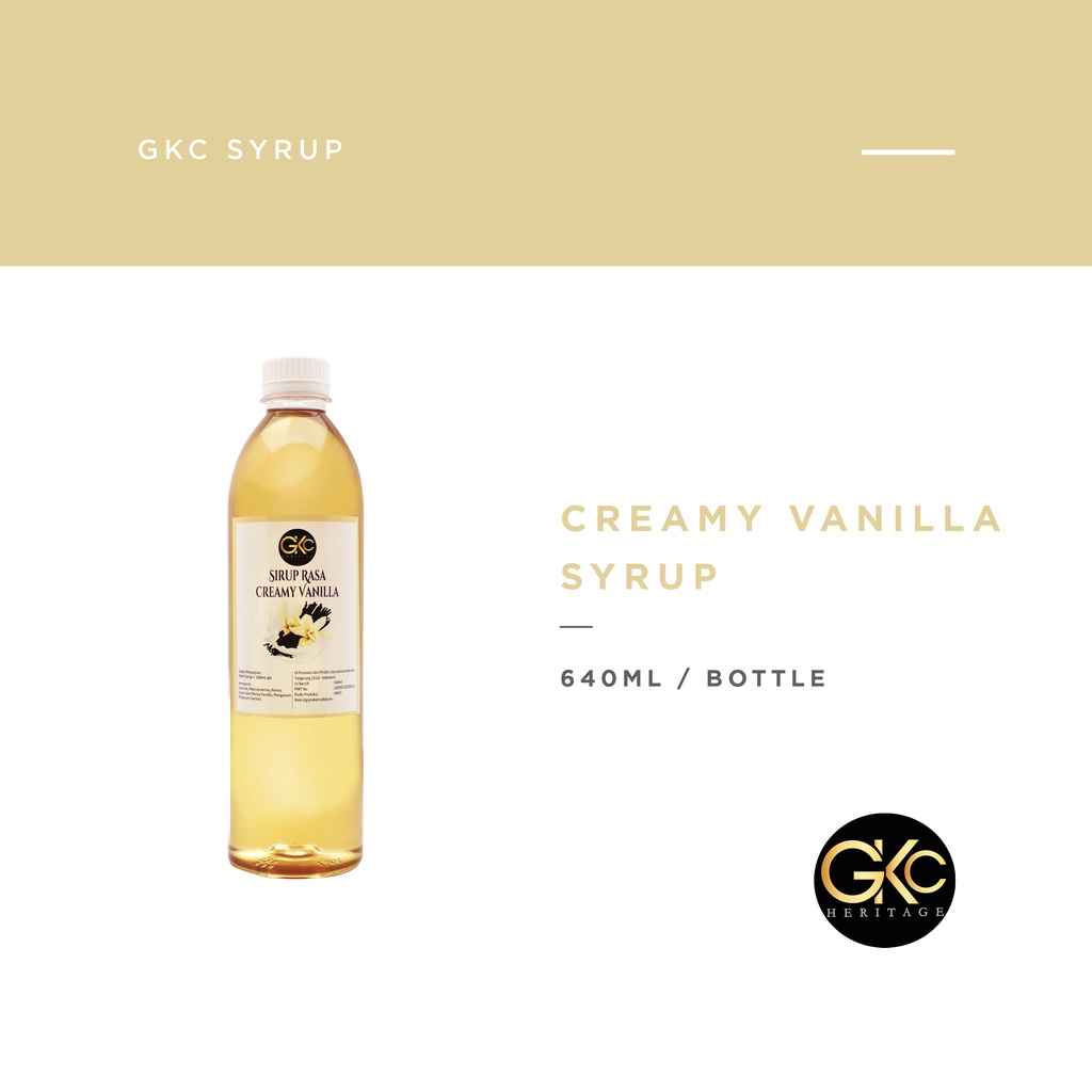 

GKC Heritage Sirup Cair Konsentrat Minuman Creamy Vanilla - HALAL - 640 mL - Krim Vanila Syrup