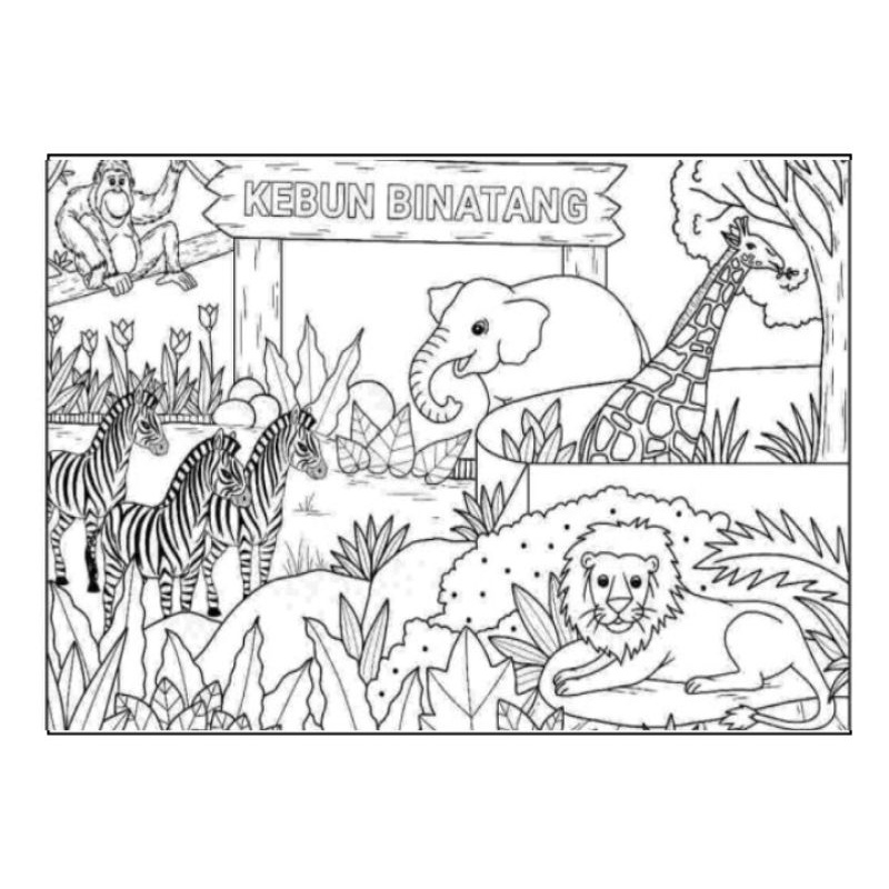 

Gambar mewarnai Kebun binatang